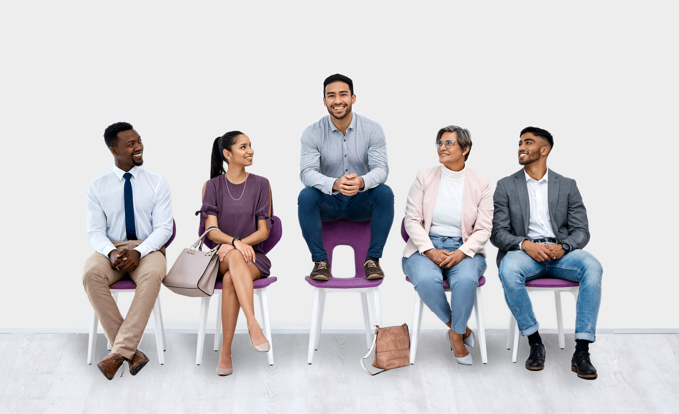 Diverse professionals sitting together