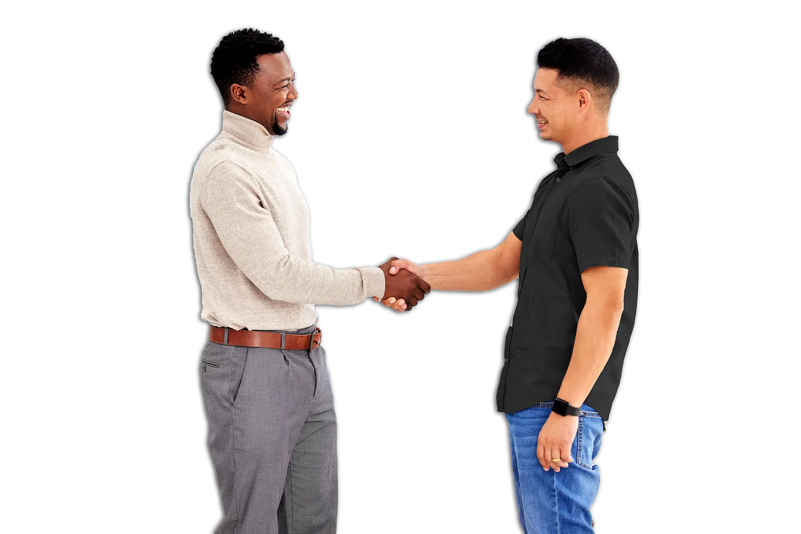 Two professionals shaking hands